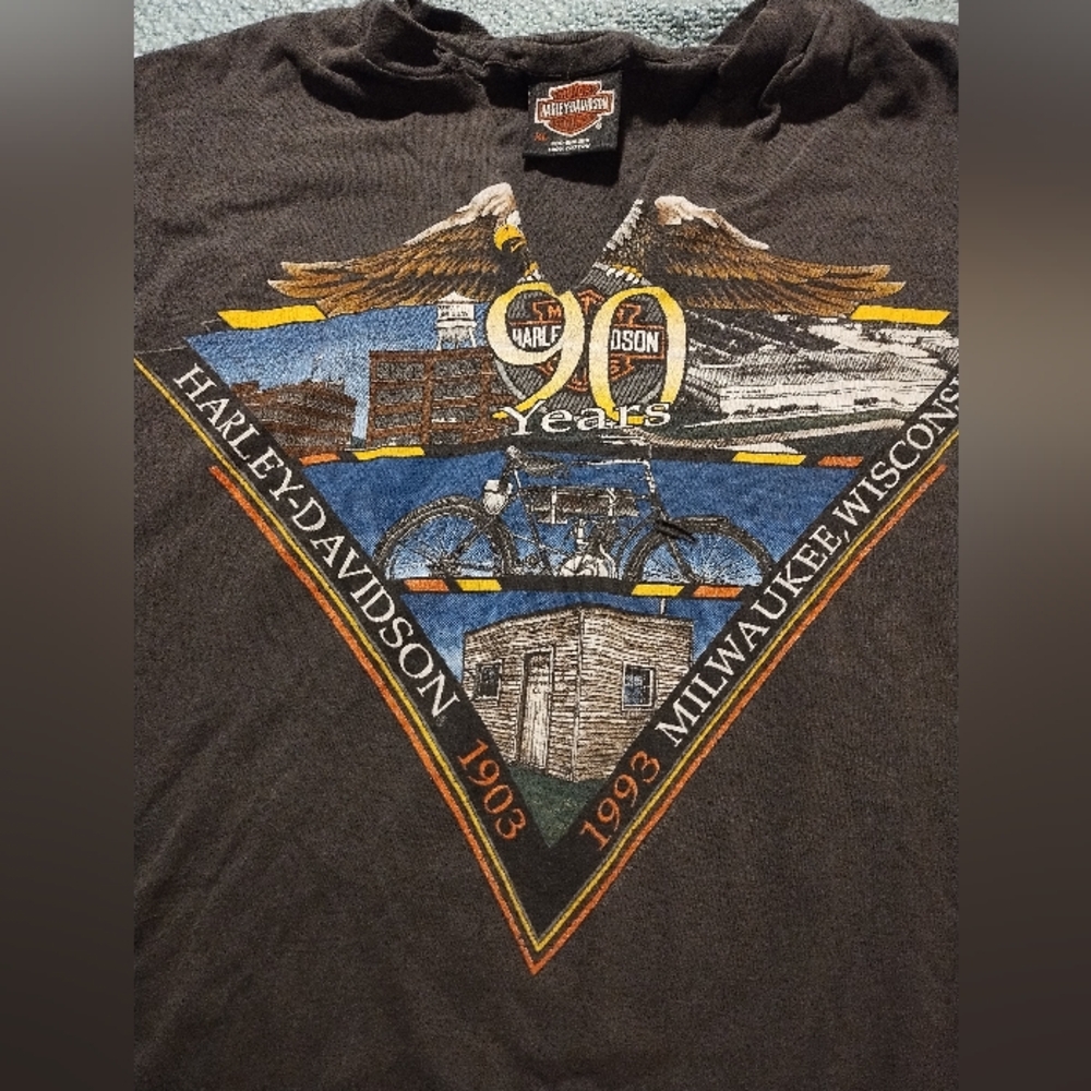 90's Vintage 90 Years Harley Davidson T-SHIRT